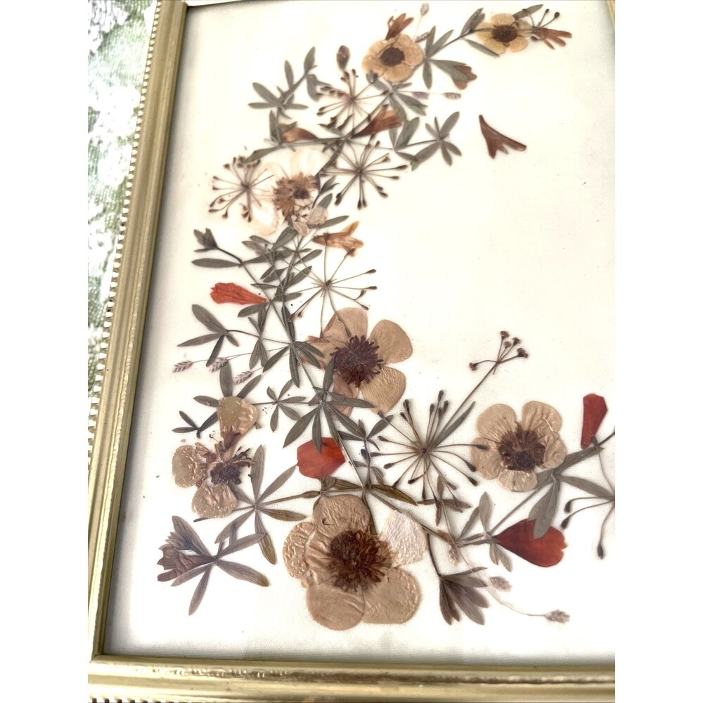Mid Century Died Flower Art Boho Cottage Decor Earthy Eclectic Vintage